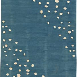 Doris Leslie Blau Collection Seagull Tibetan Pashmina Rug in Ocean Blue & White N11199