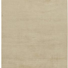 Contemporary Hand-Knotted Solid Warm Tan Silk Runner “Zephyr” N11258