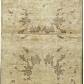 Modern Abstract Warm Tan With Classic Taupe Hand-Knotted Runner “Patina” N11123