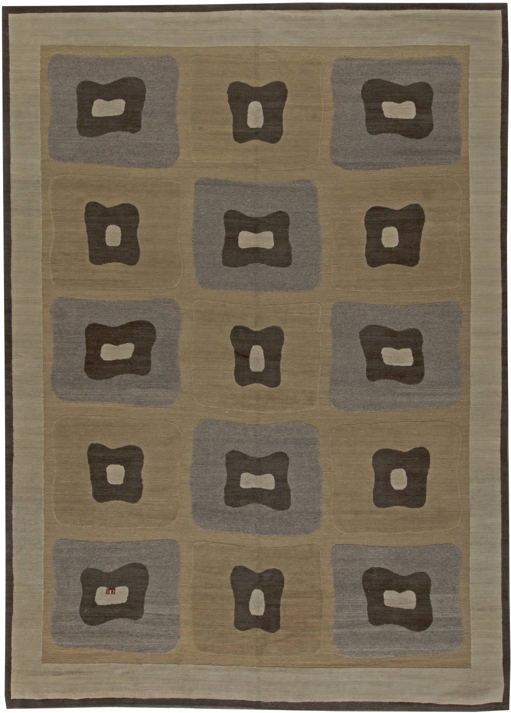 Doris Leslie Blau Collection High-Quality Tibetan Brown Gray Handmade Wool Rug N11078