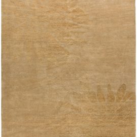 Doris Leslie Blau Collection Modern Abstract Sunflower Beige Handmade Wool Rug N10330