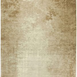 Abstract Modern Warm Tan Handmade Silk Rug “Penumbra” Designed By Brett Beldock N10724