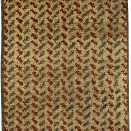 Contemporary Palette Beige, Brown and Blue Handwoven Wool Rug N10477