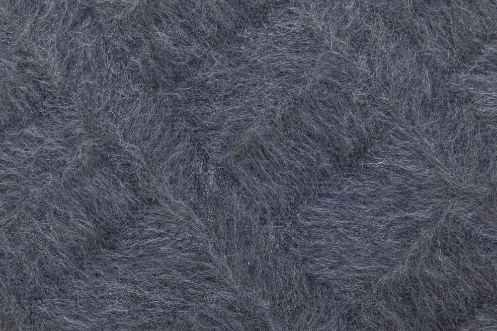 Doris Leslie Blau Collection Navy Blue Geometric Goat Hair Rug N11518