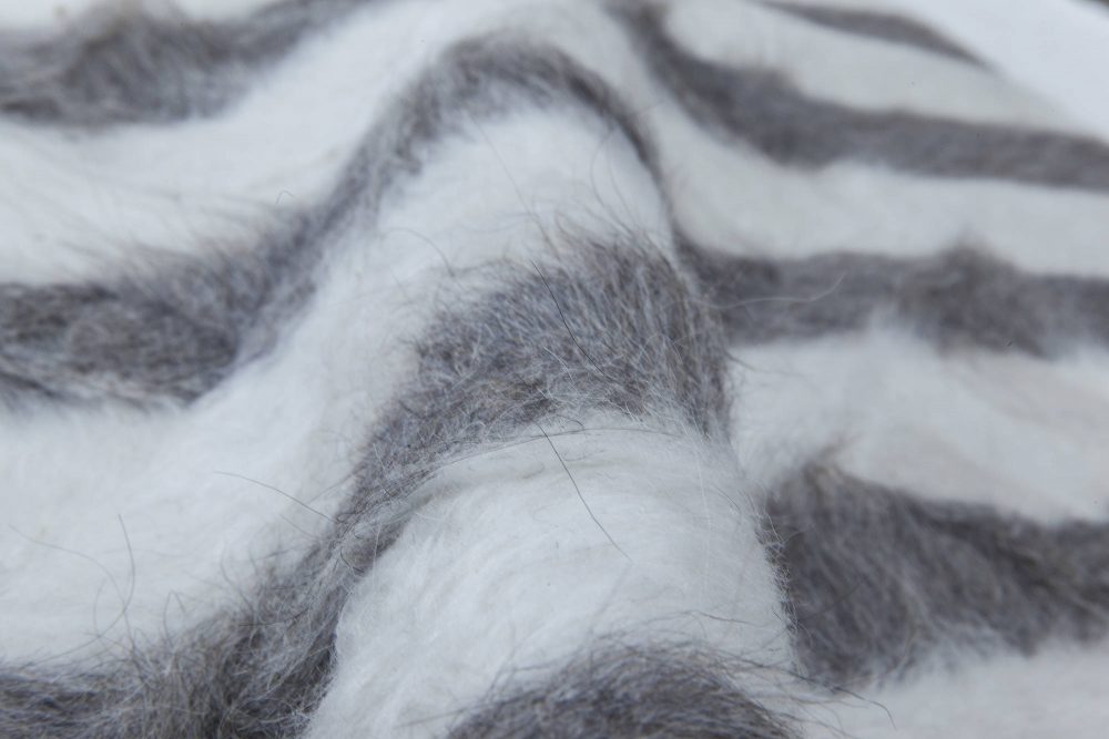 Doris Leslie Blau Collection Modern Striped Shaggy Handmade Goat Hair Rug N11519