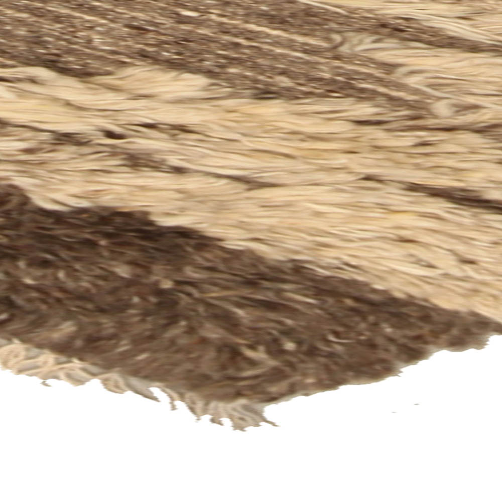 Doris Leslie Blau Collection Tribal Tulu Nadu Style Shaggy Wool Rug in Brown N10307