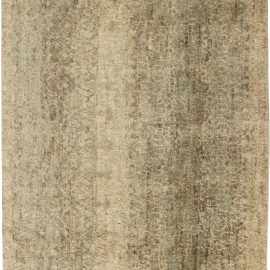 Modern Abstract Soft Beige Hand-Knotted Wool Runner “Travertine” N11748