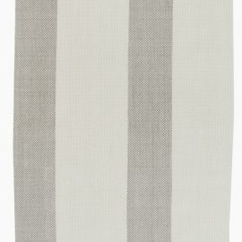 Contemporary Flatweave Striped Light Gray And Soft White Wool Runner “Bandeau” N11592