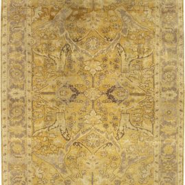 Contemporary Traditional Tabriz-Inspired Floral Light Gray Hand-Knotted Wool Rug “Ambervine” N11648