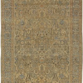 Antique Kirman Persian Allover Warm Tan Hand-Knotted Wool Rug – Circa 1920 BB6019