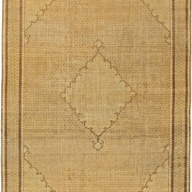 Antique Tabriz Persian Medallion Warm Tan Hand-Knotted Wool Rug – Circa 1920 Ghom BB5771
