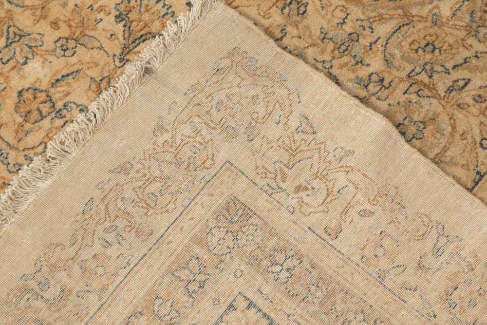 Authentic 19th Century Persian Kirman Beige Carpet BB4268