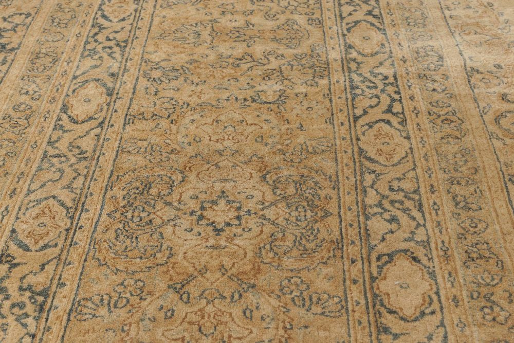Authentic 19th Century Persian Kirman Beige Carpet BB4268