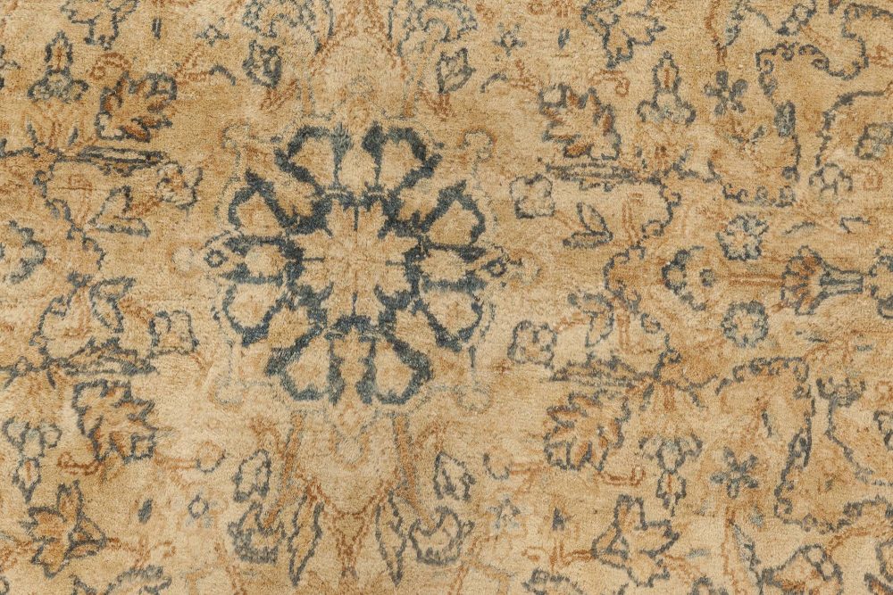 Authentic 19th Century Persian Kirman Beige Carpet BB4268