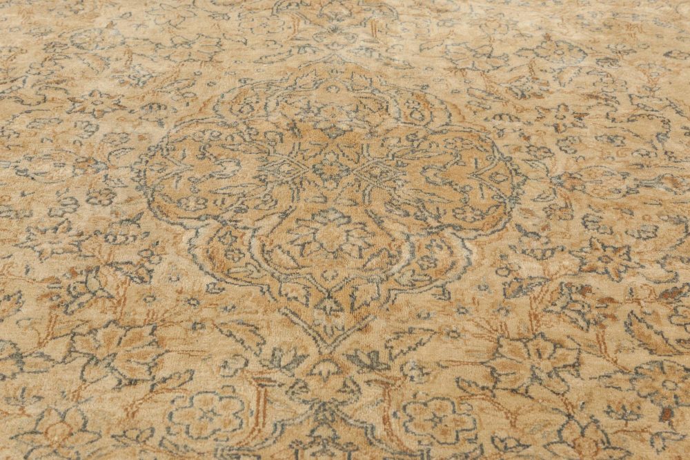 Authentic 19th Century Persian Kirman Beige Carpet BB4268