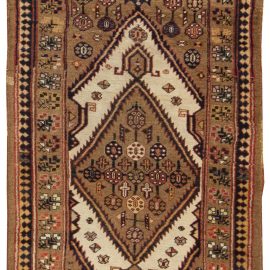 Antique Persian Sarab Beige, Brown Handmade Wool Runner BB1802