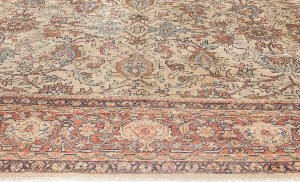 Antique Persian Sultanabad Botanic Handmade Wool Carpet BB3336