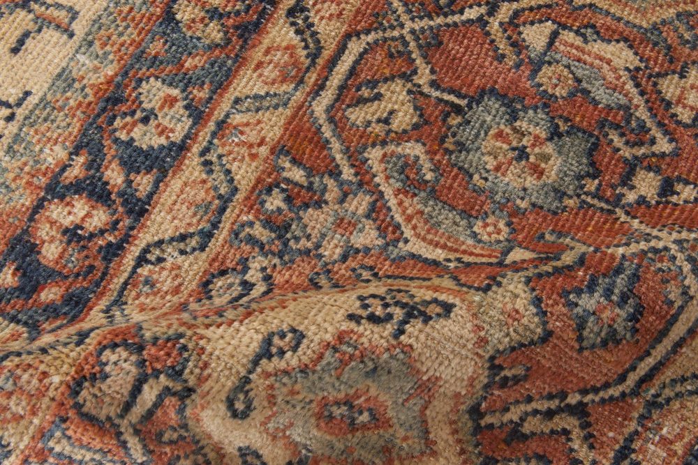 Antique Persian Sultanabad Botanic Handmade Wool Carpet BB3336