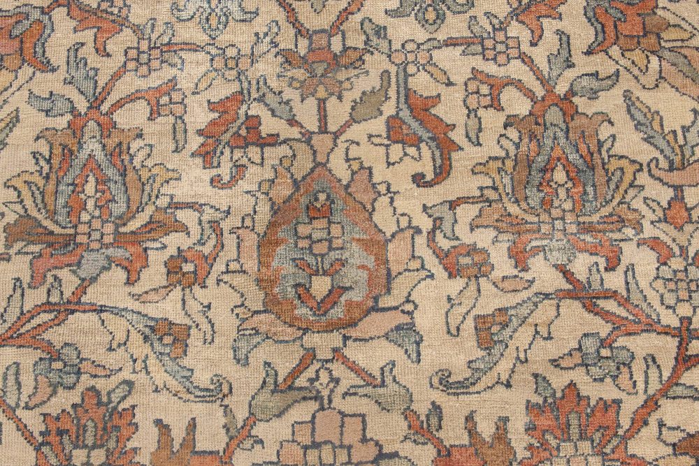 Antique Persian Sultanabad Botanic Handmade Wool Carpet BB3336