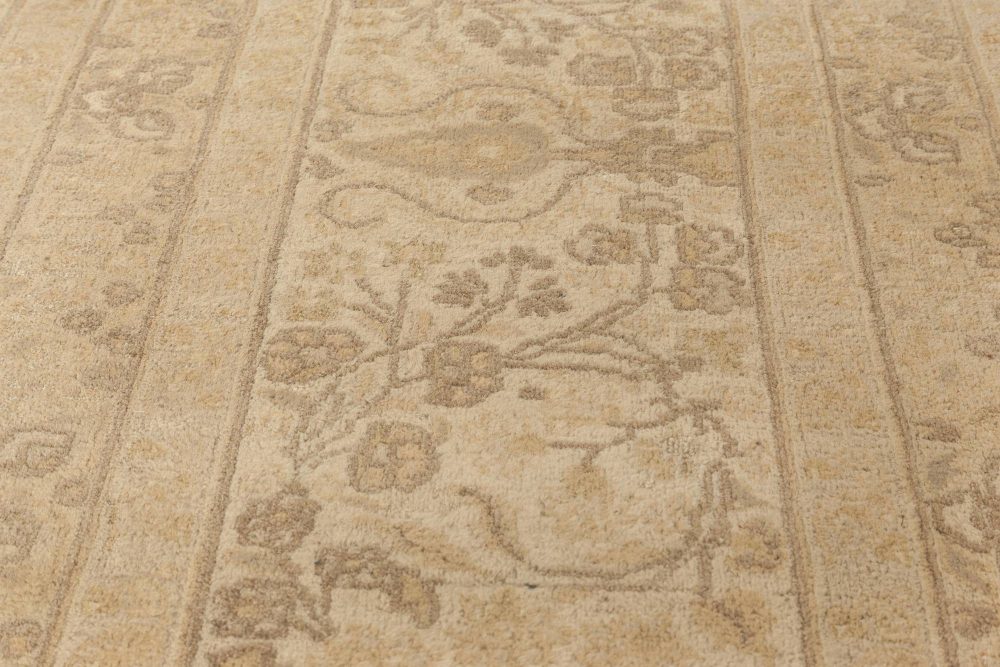 Antique Persian Tabriz Botanic Handmade Wool Rug BB4478