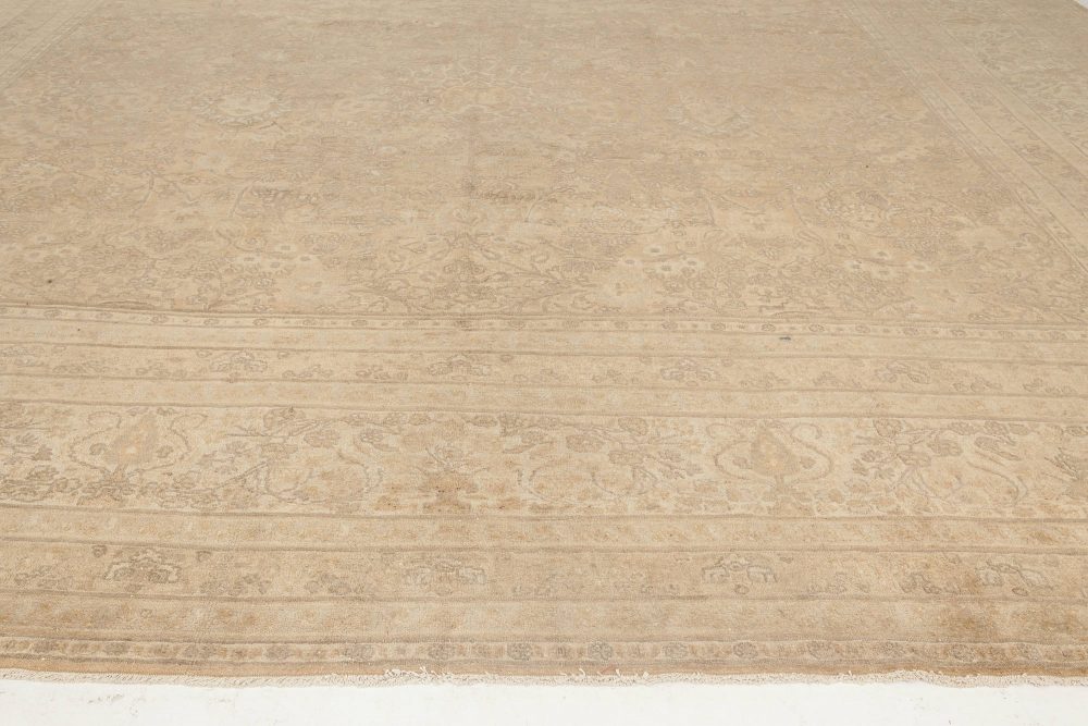 Antique Persian Tabriz Botanic Handmade Wool Rug BB4478