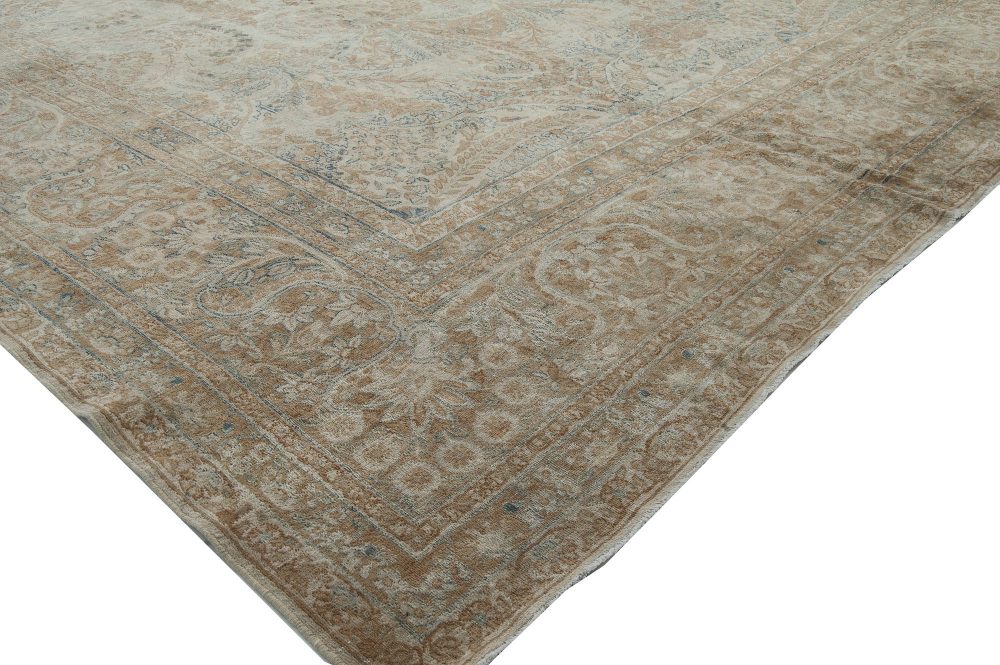 Fine Antique Persian Tabriz Botanic Handmade Wool Rug BB3451