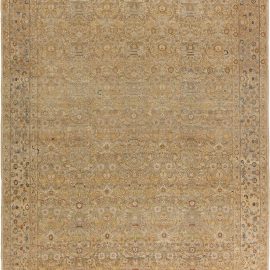 Antique Turkish Allover Floral Sand Hand-Knotted Wool Carpet – Circa 1930 BB6262
