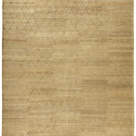 Abstract Modern Geometric Warm Tan With Light Beige Handmade Natural Fibers Rug “Soho” N10723
