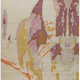 Eskayel-Madagascar Pastel Beige, Violet and Pink Handwoven Wool Rug N11054