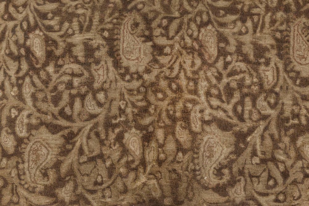 19th Century Senneh Persian Brown Handmade Wool Rug BB4282