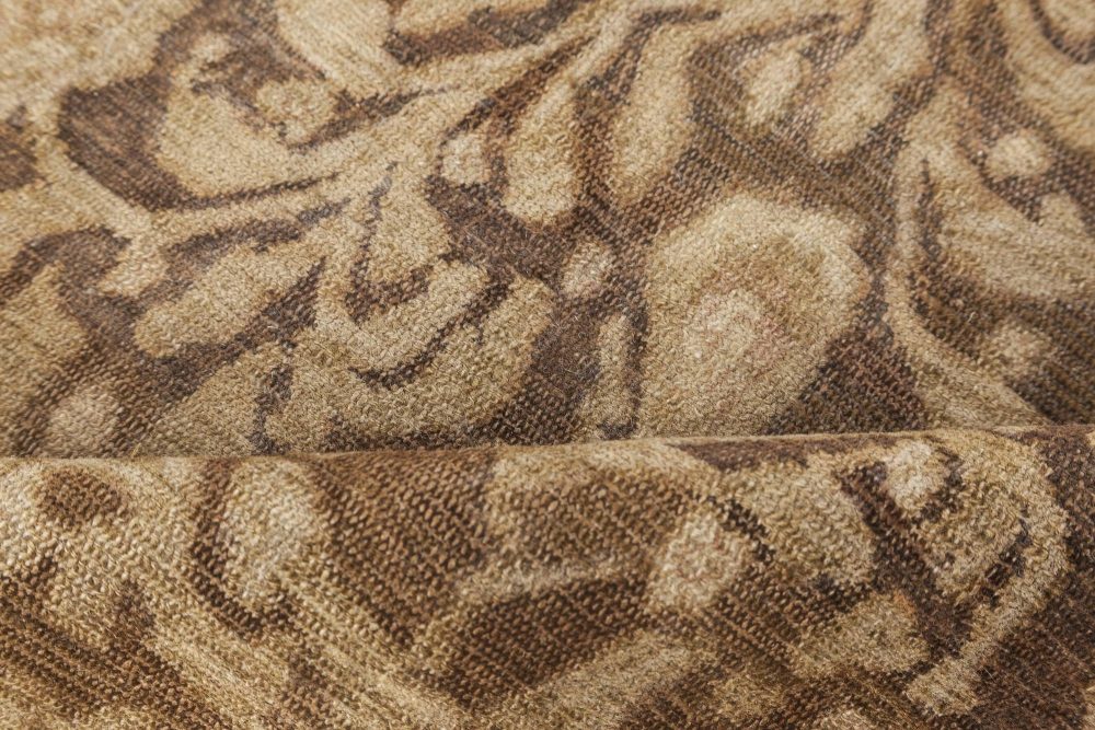 19th Century Senneh Persian Brown Handmade Wool Rug BB4282