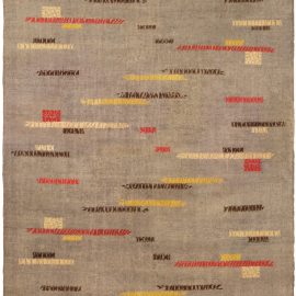 Timeless Geometry: Vintage Art Deco Abstract Gray Hand-Knotted Wool Rug BB5176