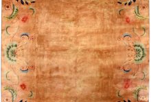 Chinese Art Deco Lotus Flower Design Handmade Rug BB3829