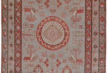 Vintage Samarkand Handmade Wool Rug BB6095