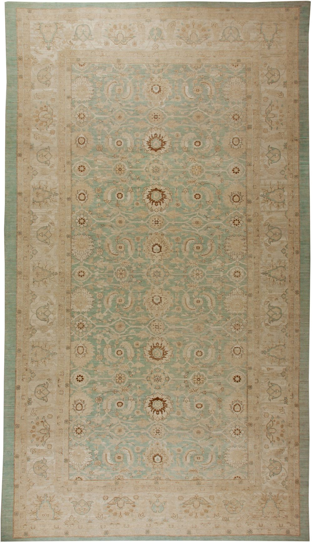 Contemporary Sultanabad Design Pastel Blue and Beige Rug N10926