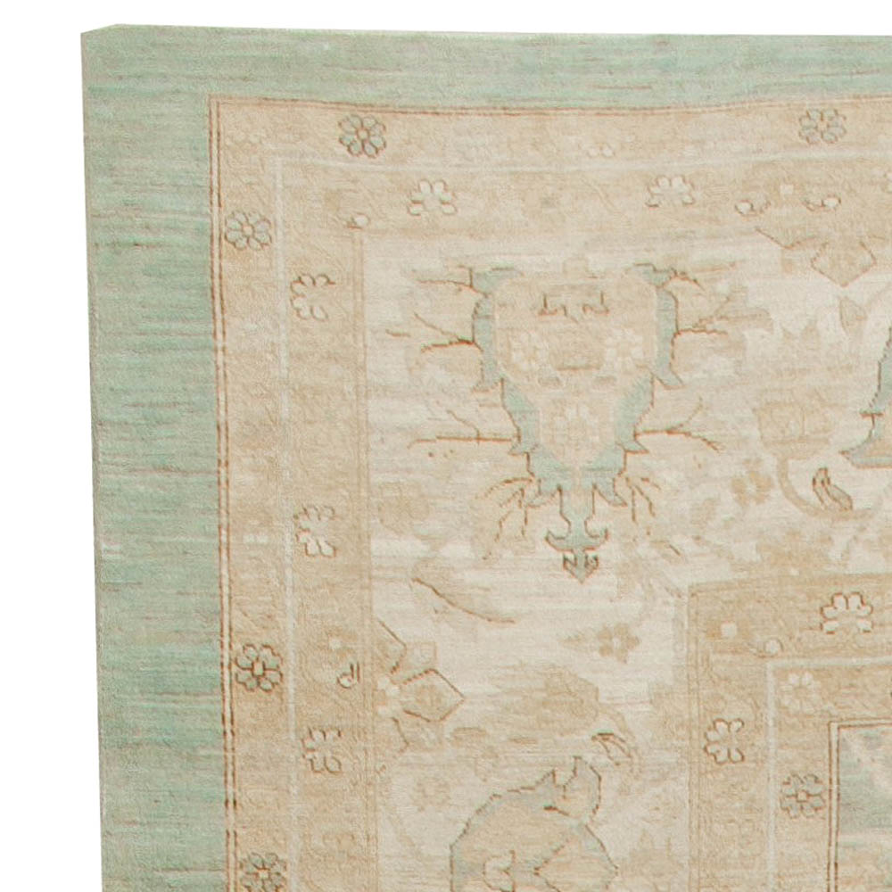 Contemporary Sultanabad Design Pastel Blue and Beige Rug N10926