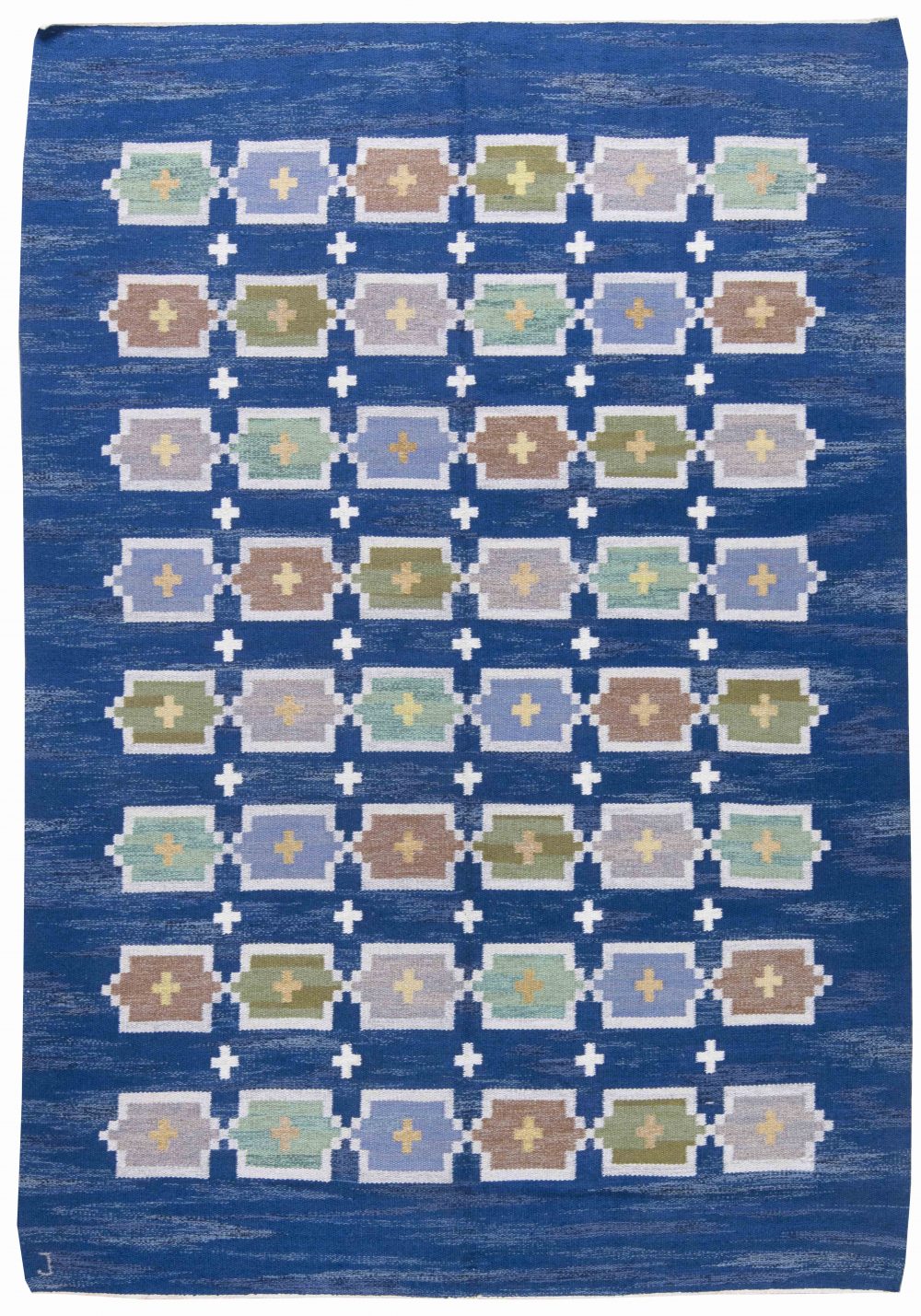 Mid-century Swedish Blue “Summernight” Rölakan Rug by Judith Johansson BB6246