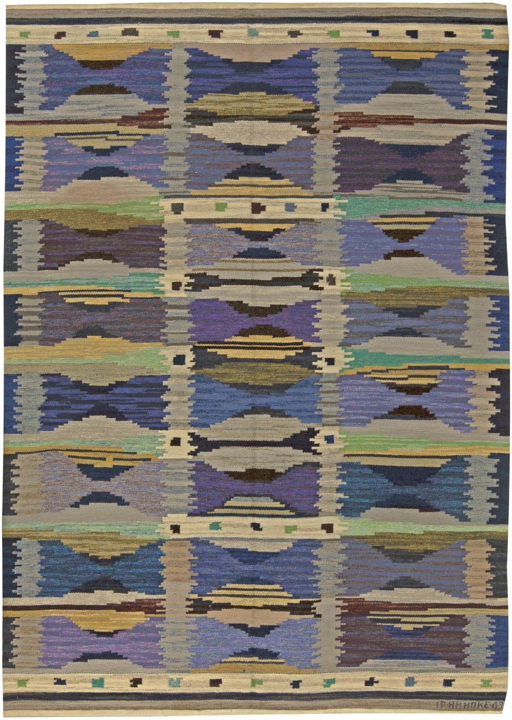 Vintage Swedish Flat Weave Rug by Anna Maria Hoke BB5951