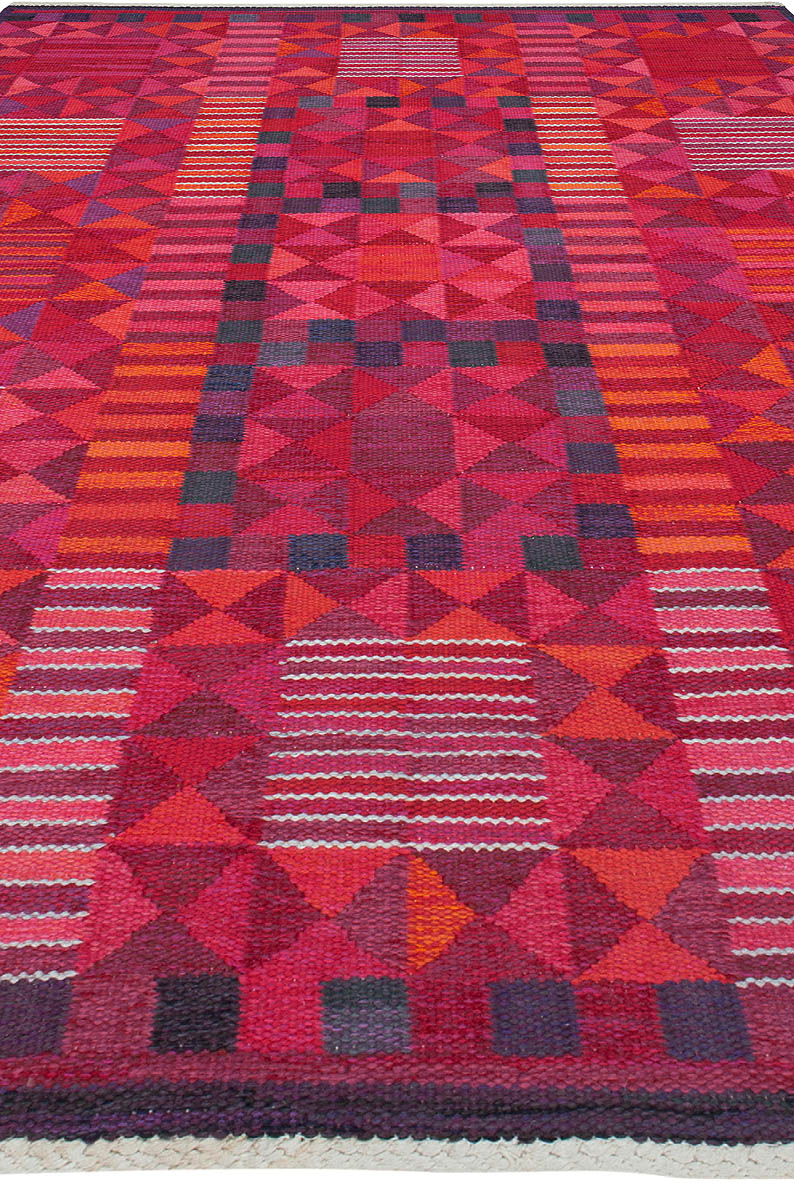 Rubirosa Mid-Century Pink Rug by Marianne Richter, Woven Signature to Edge “AB M BB6119