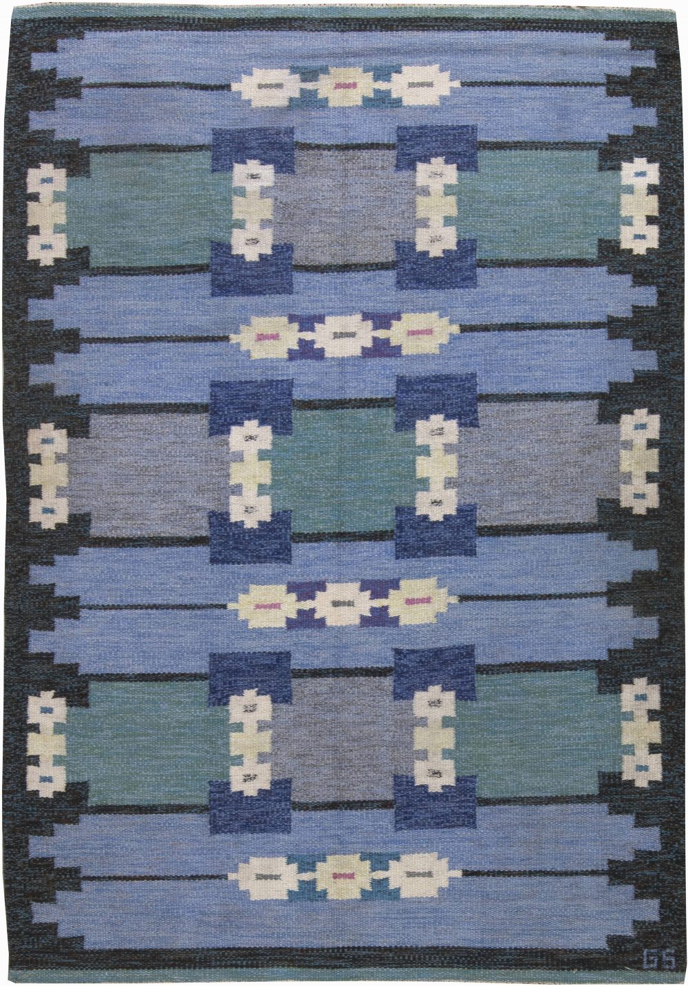Vintage Swedish Flat Weave Rug by Sverker Greuholm BB6255