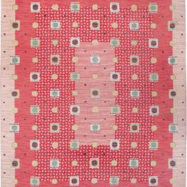 Vintage Swedish Pile Rug by MMF Kullager Röd BB6115