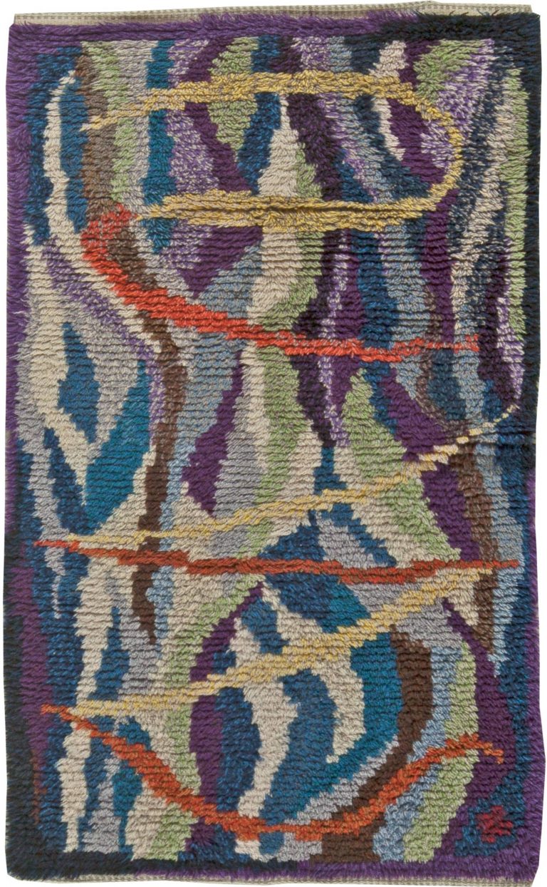 Swedish Rya Rug Swedish Vintage Handmade Rug , index: BB5683