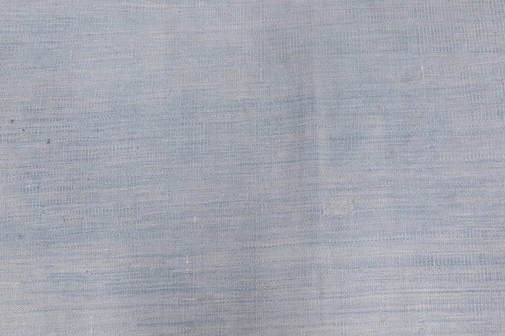 Mid-20th Century Blue Indian Dhurrie Handwoven Cotton Rug BB6534