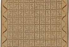 High-quality Vintage <mark class='searchwp-highlight'>Hooked</mark> Geometric Camel and Brown Wool Rug BB3453