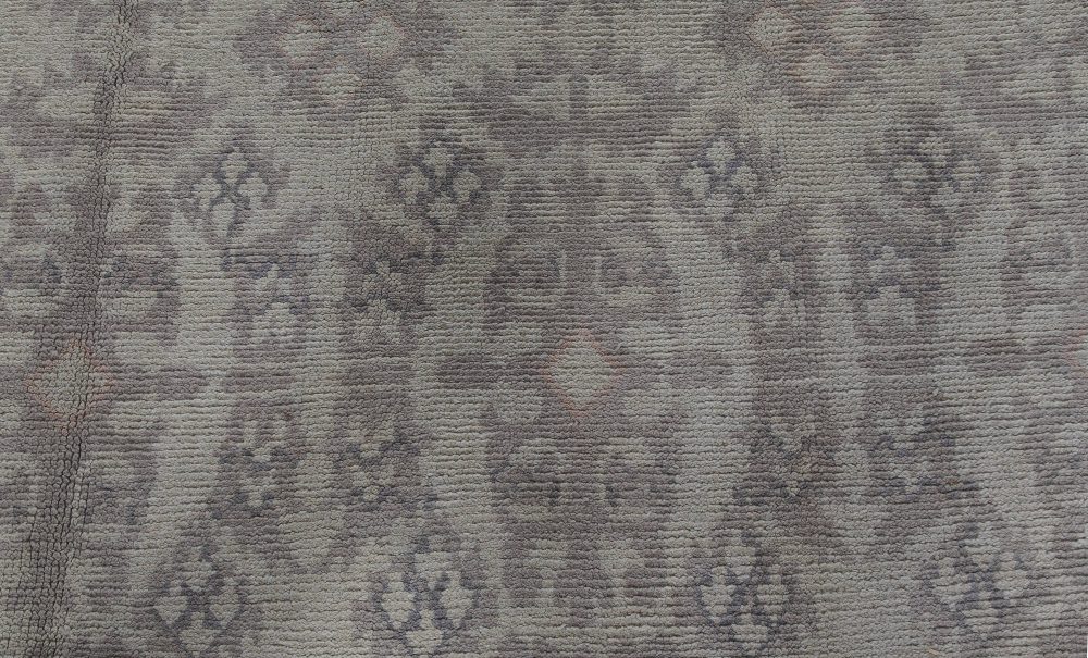 High-quality Vintage Spanish Beige Handmade Wool Rug BB5979