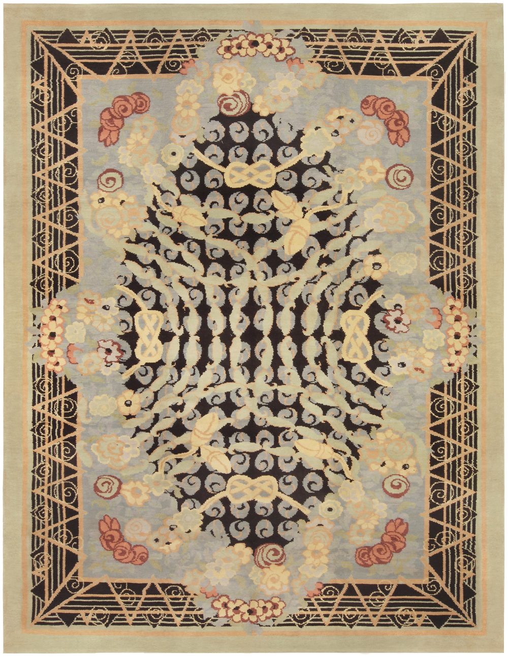 Vintage French Deco Rug BB5214