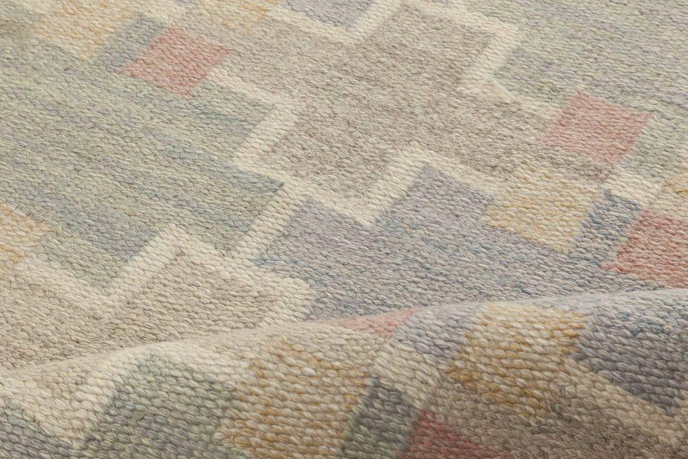 Vintage Swedish Flat-Weave Rug by Maj Svanstrom “Klockargården Hemslöjd” BB6432