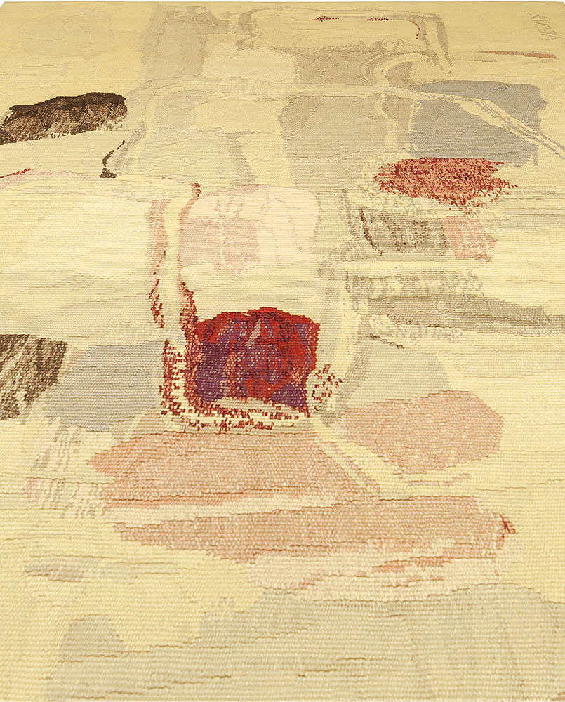 Modernist Rug in Shades of Pink, Red, Blue and Cream BB5086