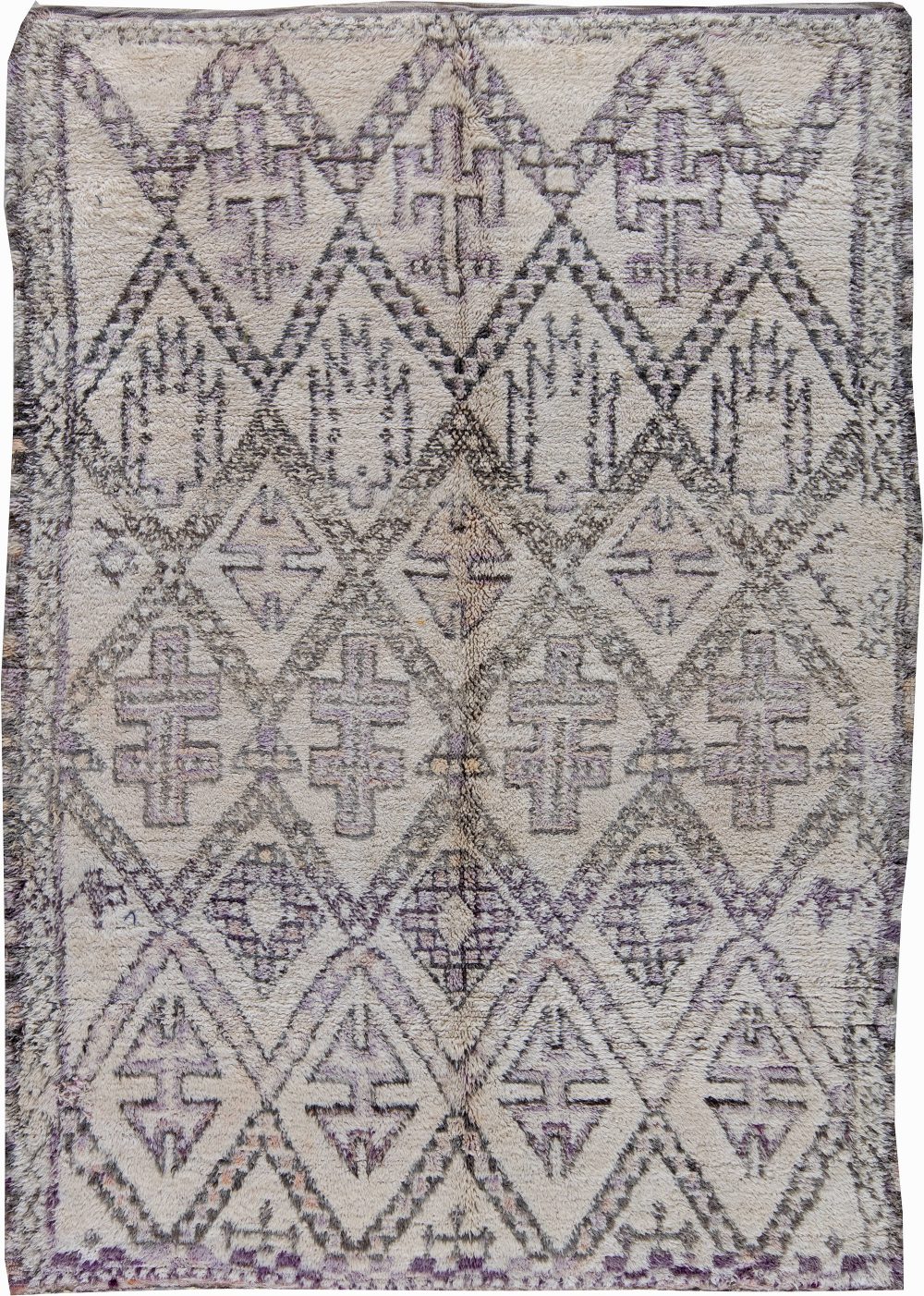 Vintage Mid-Century Moroccan Wool Rug with Tribal Geometric Design BB6209