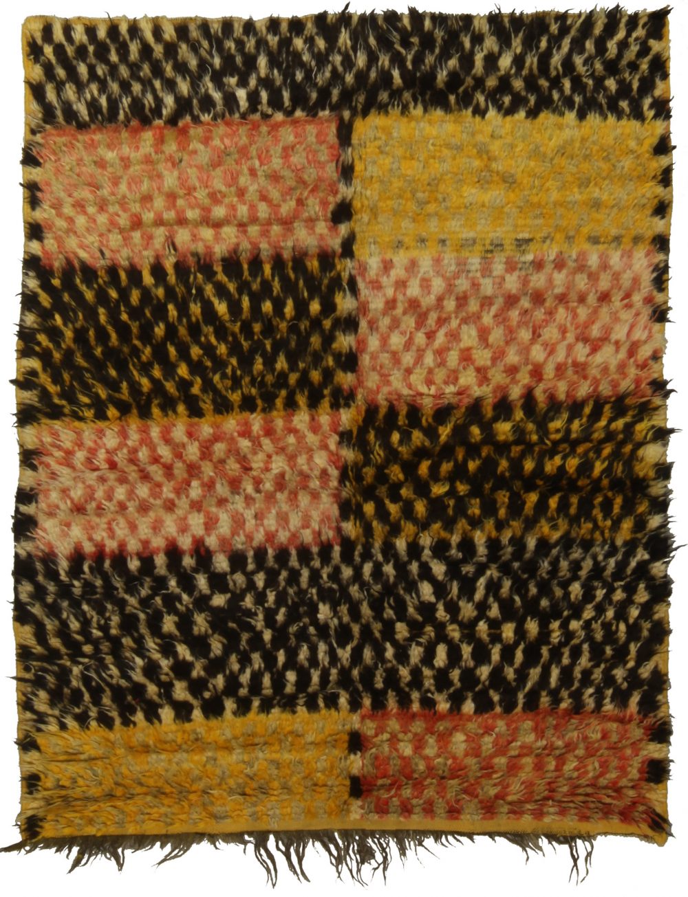 Mid-20th Century Handwoven Moroccan Shaggy Wool Rug BB5270